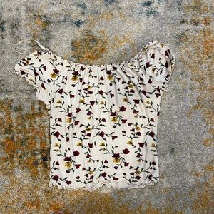 Floral off the shoulder crop top